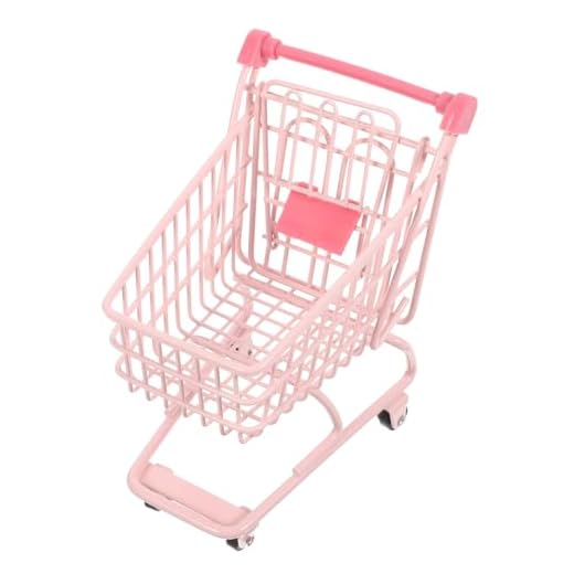 ifundom 2 Piezas Carrito De Compras Carrito Metalico Muebles De Casa Mini Pequeña Cesta De La Compra Carrito De Supermercado para Niños Mini Carro De Mano Alumno Pretender Chica Planchar