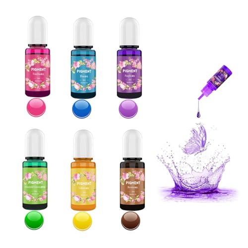 Colorant pour Bougie - 6 Couleurs Pigment, 10ml, pour Cire de Soja et Abeille
