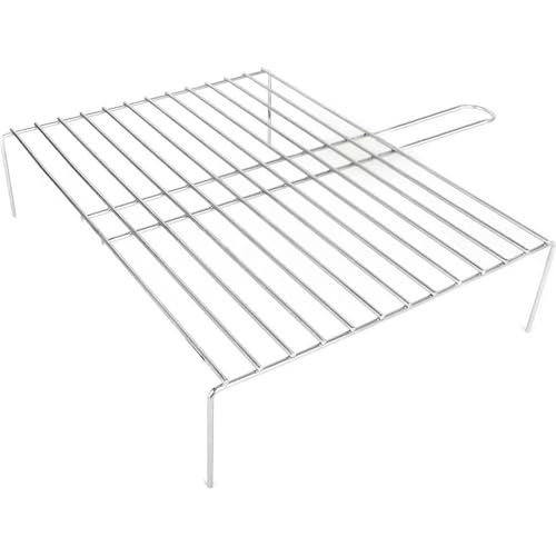 ALGON Parrilla Chuletón 49,5x38x55 cm Doble Zinc, Parrilla Barbacoa Giratoria para BBQ Carbón, Accesorios Barbacoa y Churrasqueira