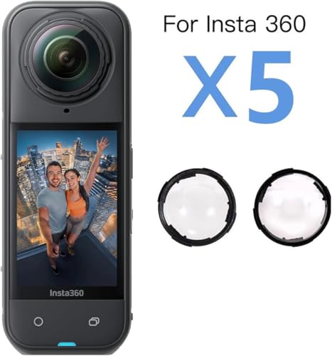 Locofun Kameraschutz für Insta360 X5 für Panzerglas, Premium-Linsenschutz, 2 Stück 3D Drehbar Objektivschutz Zubehör für insta360 X5,9H Härte Einzeln Kamera Schutzfolie,Anti-Kratzen