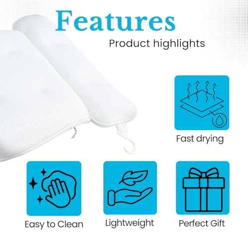 Coussin de bain en blanc oreiller de baignoire textile imperméable spa