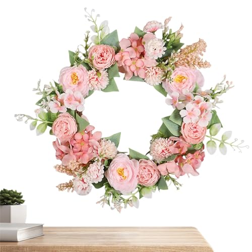 Couronne de porte printanière lumineuse pour décoration de mariage et fête