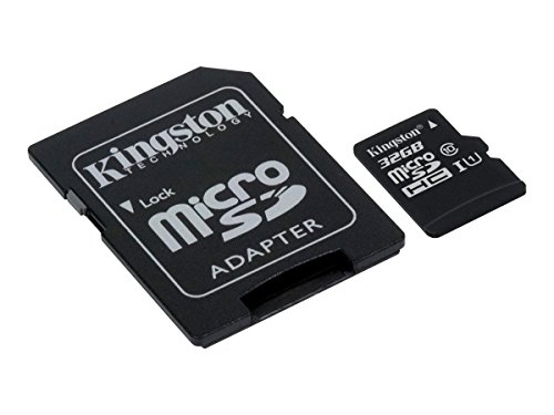 Kingston Digital 32 GB microSDHC Class 10 UHS-1 Memory Card 30MB/s with Adapter (SDC10/32GB)