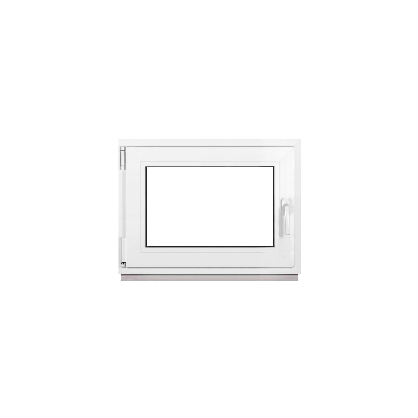 Framex Finestra in Plastica Bianca Larghezza x Altezza 85 x 60 cm (850 x 600 mm) Doppi Vetri (32 mm), Anta-Ribalta, Girevole DIN Sinistra – Premium
