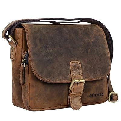 STILORD "Lucian" Borsello uomo Borsetta donna Stile vintage in pelle Borsa piccola a tracolla in cuoio A5 per Tablet iPad da 10.1" Colore:colorado - marrone