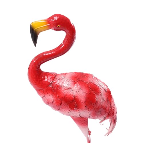 Image of Flamingo Ornament,Flamingo Garden Statues and Sculptures,Metal Birds Yard Art Outdoor Statue, Red Pink Flamingo Lawn Ornaments for Home, Patio, Backyard Decor (2)