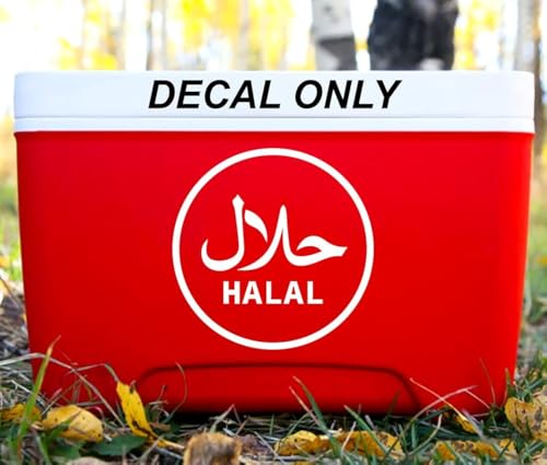 Halal Food Shop Sticker Muslim Healthy Vinyl Decal Premium Quality for Car Bumper Truck Van SUV Window Wall Boat Cup Tumblers Laptop or Any Smooth Surface Size 6 Inches