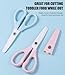Baby Food Scissors Kicthen Shears - Portable Healthy Cute Kids Ceramic Scissors with Storage Case - Ideal for Cutting Meat, Chicken, Vegetables, and Fruits (Pink)