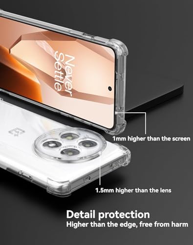 Image of REALCASE Silicone Oneplus 13R 5G Back Cover Case, Scratch Resistant Protective Crystal Clear Transparent Shock Proof Bumper Back Cover Case for Oneplus 13R 5G