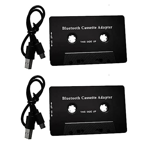 Hndhbfgrt 2X Universal Cassette Bluetooth 5.0 Audio Car Tape Aux Adaptador Estéreo con Micrófono para Teléfono MP3 AUX Cable Reproductor de CD