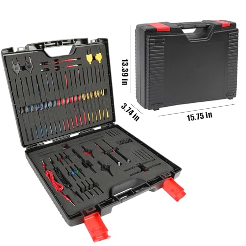 Image of 110pcs Automotive Circuit Test Leads Kit Multimeter Test Leads Kit Relay Tester Electric Tester Diagnostic Tool Automotive Back Probe Kit Wire Meter Leads with Alligator Clips and Black Carrying Case