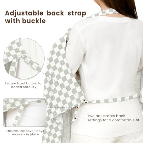 Image of Konssy Muslin Nursing Cover Up for Breastfeeding with Rigid Hoop