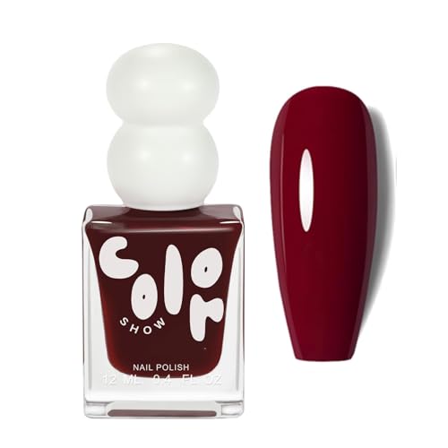 Red Nail Polish, Cherry Nail Varnish, Water-Based Low Odor Formula, Wine Red Gel Polish, Non-Toxic, Chip Resistant Nail Lacquer for Women Summer 10ML