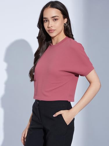 Image of Selvia Women's Textured Lycra Solid Top