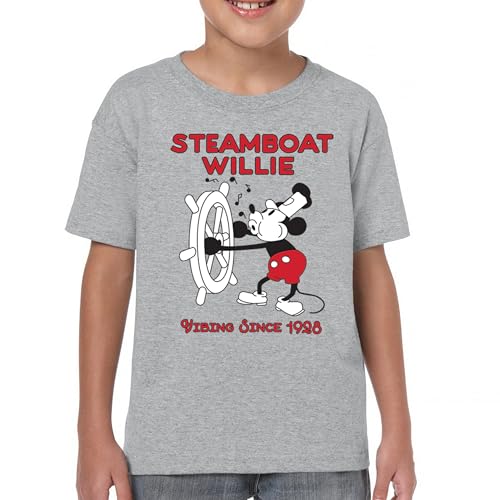 Steamboat Willie Vibing Since 1928 Youth T-Shirt Iconic Retro Cartoon Mouse Timeless Classic Vintage Vibe Kids