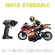 ODS - Radiocom Straßenmotorrad, ferngesteuertes Motorrad, Spielzeug, Fernsteuerung 2,4 GHz, 7 Funktionen, Maßstab 1:10, Alter +6 Jahre