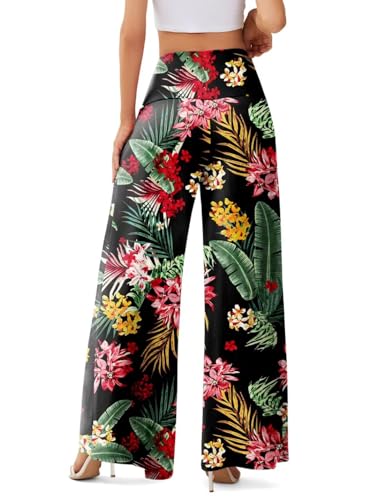 JZC Women's Palazzo Lounge Pants Casual Wide Leg Pants High Waist Flowy Toursers with Pockets