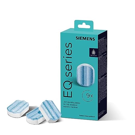 Siemens Multipack TZ80032A, 9 Entkalkungstabletten, schützt vor Korrosion, passend für Kaffeevollautomaten der EQ Reihe, sowie Einbauvollautomaten