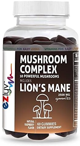10 Mushroom Complex Gummies by Ezlyv-2500mg Lion’s Mane Mushroom Supplement with Shitake, Reishi, Turkey Tail, Chaga-Vegan & GMO-Free Brain, Focus, Immunity & Memory Nootropics Booster-60 Gummies 10 Mushroom Complex Gummies by Ezlyv-2500mg Lion’s Mane Mushroom Supplement with Shitake, Reishi, Turkey Tail, Chaga-Vegan & GMO-Free Brain, Focus, Immunity & Memory Nootropics Booster-60 Gummies