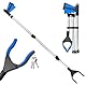Bellanova Multifunktionaler Faltbare Greifer, 110cm Extra Langer Greifzange für Senioren, Drei-Faltbare Müllzange, 360° Drehbarer Kopf, Greif-Werkzeug mit Magnetspitzen (Blaue)