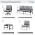 PHI VILLA 7 PCS Patio Furniture Set,Metal Outdoor Furniture with 1x 3 Seater Cushioned Deep Seating Bench Sofa, 2 Swivel Chair, 2 x Leg Chairs & 2 Ottoman for 7 Person, Grey