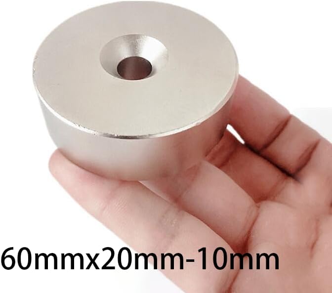 1PC 60x20-10 Big Round 60 * 20 10mm Countersunk Disc Neodymium 60 * 20-10 magnet
