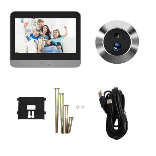 RemixAst   Cámara inteligente para mirilla de puerta con pantalla LCD, videoportero HD 1080P, cámara de seguridad inalámbrica wifi, visión nocturna, sensor de movimiento, para apartamentos y viviendas