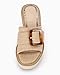 Coutgo Women's Wedge Platform Espadrille Slide Sandals Slip On Open Toe High Heels Buckle Casual Summer Shoes, Size 9, Khaki