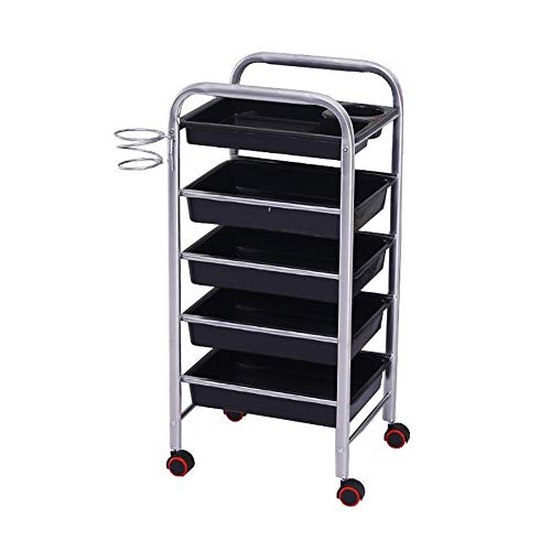 Carretillas de mano portátiles multifunción, carrito grande de 5 niveles para salón de belleza con cajones, soporte de metal, carrito rodante para tatuajes, carrito doméstico con rueda universal,