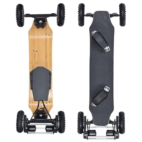 Skateboard électrique tout-terrain, vitesse maximale 40 km/h, double moteur 1650 W, gradeabilité 30°, batterie incluse, télécommande incluse