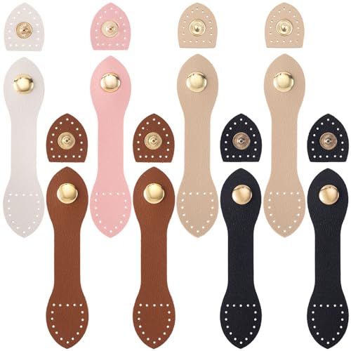 Boucles à bouton-pression en cuir véritable pré-percé à coudre