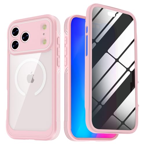 Coque anti-espion iPhone 17 Pro rose protection intégrale 360