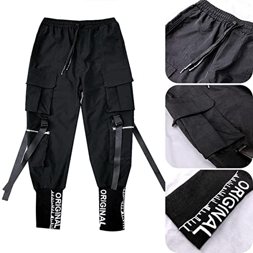 Cekaso Men's Jogger Pants Techwear Harem Sweatpants Cargo Hip Hop Multi-Pockets Streetwear Sports Tactical Track Pant, Black, Tagsize3Xl=Ussizel #TOP4