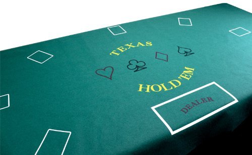Brybelly Casino Night 2-In-1 Blackjack And Texas Hold'em Table Felt Only- Green Felt Double Sided Casino Tabletop Gaming Mat- 72" X 36" - Perfect For Casino Game Night #TOP2