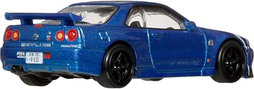 Image of Hot Wheels Premium Car Culture Collectible Toy Car, 1:64 Scale Die-Cast Nissan Skyline R34 GTR, Timeless Icons Vehicle with Real Riders Tires