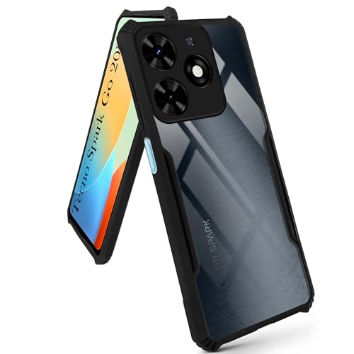 Image of Jkobi Back Cover Case for Tecno Spark Go 2024 (Shockproof with Polycarbonate Clear Panel | Professional Black)