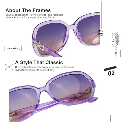 Image of SIPHEW Women's Polarized Sunglasses w UV400 Protection,Classic Sun Glasses | Vintage Sunnies,Wraparound Shade,Lightweight & Comfortable,Big Sunnies eyewear,Driving,Outdoors