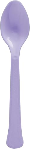 Amscan 8018.04 - Cucharas de plástico de alta calidad pesadas, paquete de 50 unidades, 9 x 9.2 pulgadas