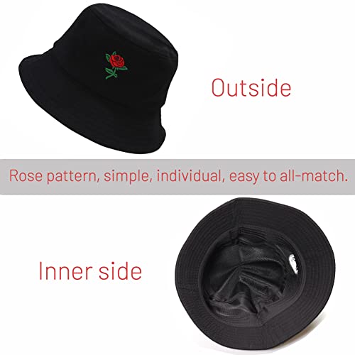 Image of Cotton Bucket Hat for Women Men Summer Travel Sun Beach Bucket Cap, Unisex Outdoor Fisherman Hat