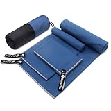 Eunzel Toalla de camping de secado rápido, azul marino