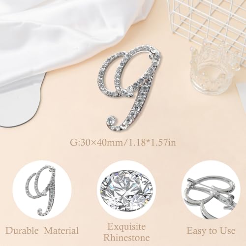 Image of Rhinestone Initial Brooch Pin for Women, Alphabet Gold Letter Brooch A-Z with Crystal, Metal Pin for Hat Bag Dress Suit Accessory for Men