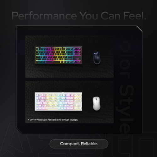 Image of AZOTH Onyx Black RGB Gaming Keyboard, 87 Keys Compact Membrane Design, Type C Wired with Braided Cable, Double Injection Keycaps, 26-Key Anti-Ghosting, USB for PC Laptop Desktop - Black