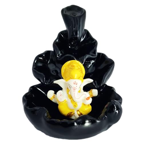 Image of Craftam Fountain Smoke Backflow Incense Holder and Ganesha Idol with 10 Incense Cone Decorative Showpiece