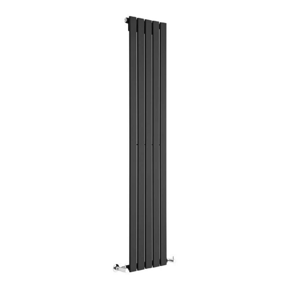 MILANO Black Vertical Single Flat Panel Radiator 1600 x 350mm