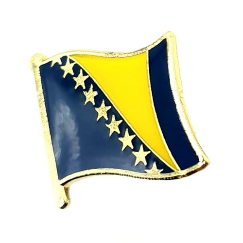 Pin's en métal avec drapeau des Balkans Bosnie-Herzégovine, Métal
