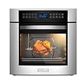 Empava 24 Inch Electric Single Wall Oven with 10 Cooking Modes, Convection Fan and Rotisserie, Screen Touch Control, Stainless Steel