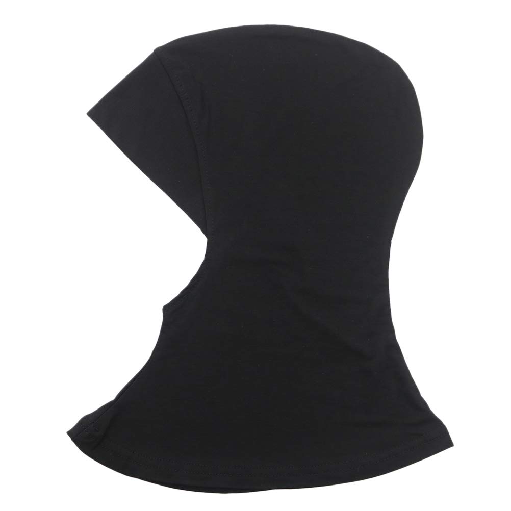 FENICAL2 Pcs Women Adjustable Hijab Neck Cover Scarf Bonnet Inner Hijab Cap Full Cover Bone Lady Islamic Headwear (35x24cm, Black)