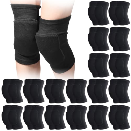 Image of Simgoing 18 Pairs Volleyball Knee Pads for Dancers, Cheerleaders, Breathable Knee Pads for Men Women Kids Knees Protective, Knees Brace for Volleyball Dance Tennis Workout Climbing (S,Black)