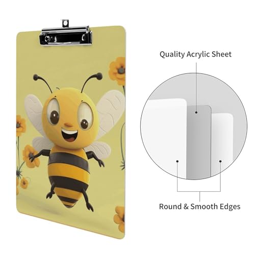 Porte-bloc A4 acrylique Happy Bee pour écrire debout sans table - 3