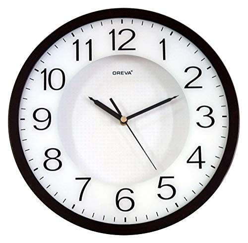Image of OREVA Round Plastic Analog Abstract Wall Clock (30.6 cm x 4.4 cm x 30.6 cm, D Wood, AQ-1457)